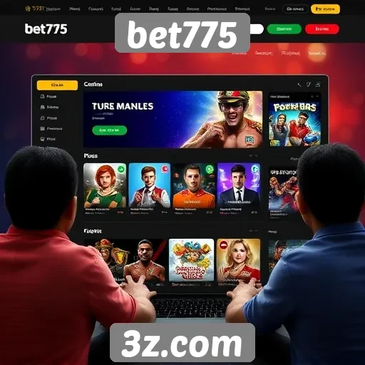 Interface e usabilidade do site de jogos bet775