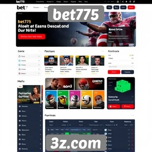 Análise da interface do usuário do site bet775