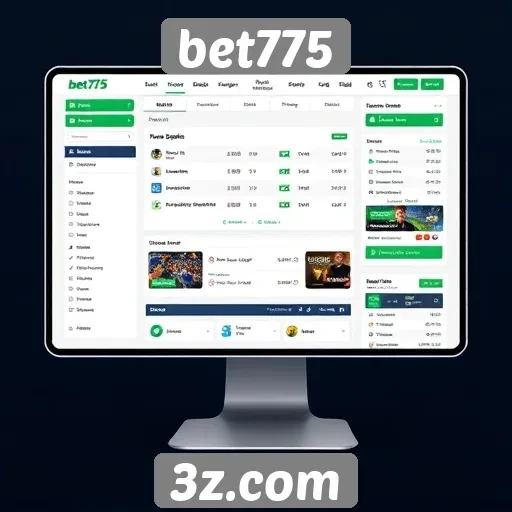 Exploração da interface do usuário do site bet775